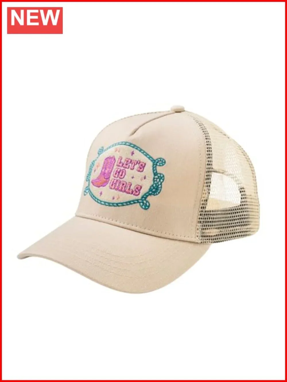 Adjustable Trucker Hat Mesh Back Snap Closure Cotton Blend